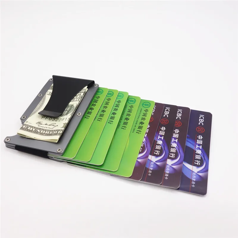 Новинка 2017 модный тонкий металлический держатель для кредитных карт с RFID-защитой