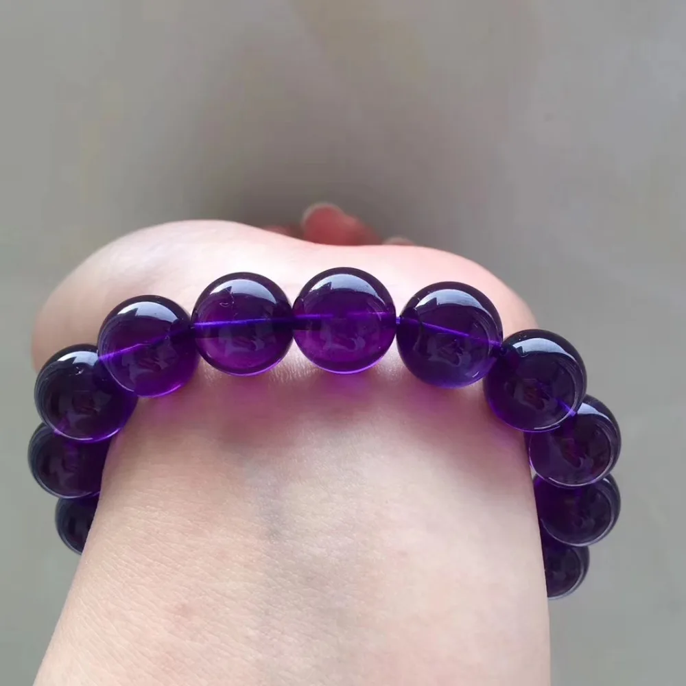 

Natural Purple Amethyst Quartz Gemstone Clear Round Beads Bracelet Woman Men Healing Stone 10mm 12mm 14mm 16mm Gift AAAAA