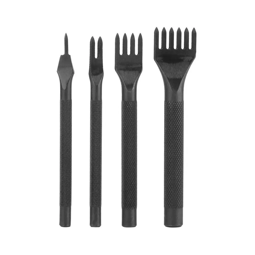 4 piece set Black 1 шт./4 шт. кожаный шовный пробойник для рукоделия ручной работы инструмент для шитья E2S - Цвет: 4 piece set Black