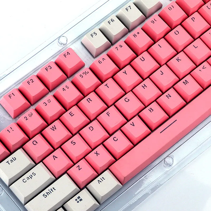 Колпачки для клавиш PBT колпачки механических с двойным нажатием розовые и белые