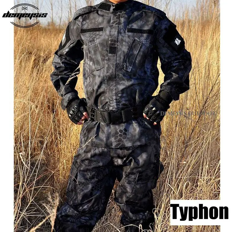 typhon Цифровой Камуфляжный костюм для пустыни, комплекты одежды для пейнтбола, армейская Военная Тактическая форма, Боевая страйкбольная униформа, куртка+ штаны - Цвет: typhon