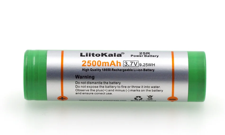 Перезаряжаемая батарея Liitokala 18650 2500 мА/ч 3 6 В 25R 20 А 1 шт. | Электроника