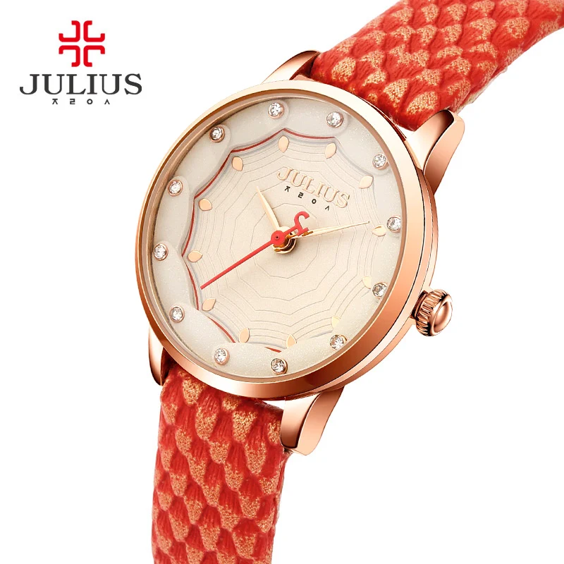 

Quartz Watch Ladies Bracelet Watches JULIUS Kylin Rhinestone Horloges Women Bayan Kol Saati Fashion Casual Wood Annual Ring