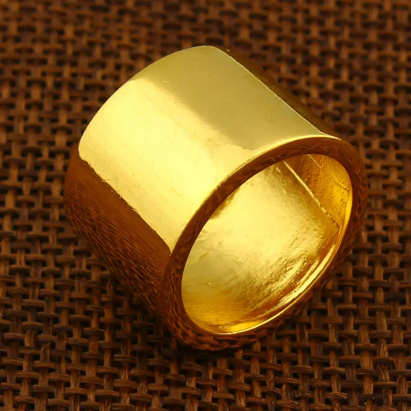 Золотое кольцо для женщин и мужчин золотого цвета ширина 12 мм кольца элегантно