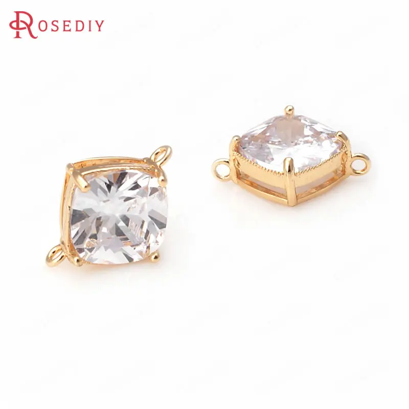 Латунный Соединитель с 2 отверстиями 6 шт. мм 8 24 к цвета шампанского|diy jewelry charm|diy