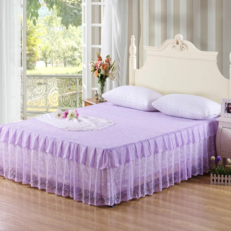 1PC Lace Princess Bedspreads Blanket Duvet Cover for Sofa Bedroom Travel Coverlets Throw Emf Protection European Style Bed Sheet - Color: violet