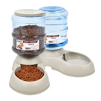 behogar besegad 1 gallon automatic pet food water dispenser solution feeder waterer food storage bottle bowl dish for cat dogs