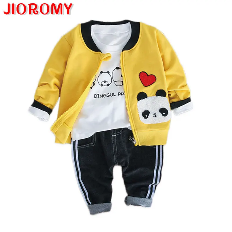 Детский осенний повседневный костюм JIOROMY 2019 из трех предметов трикотажный