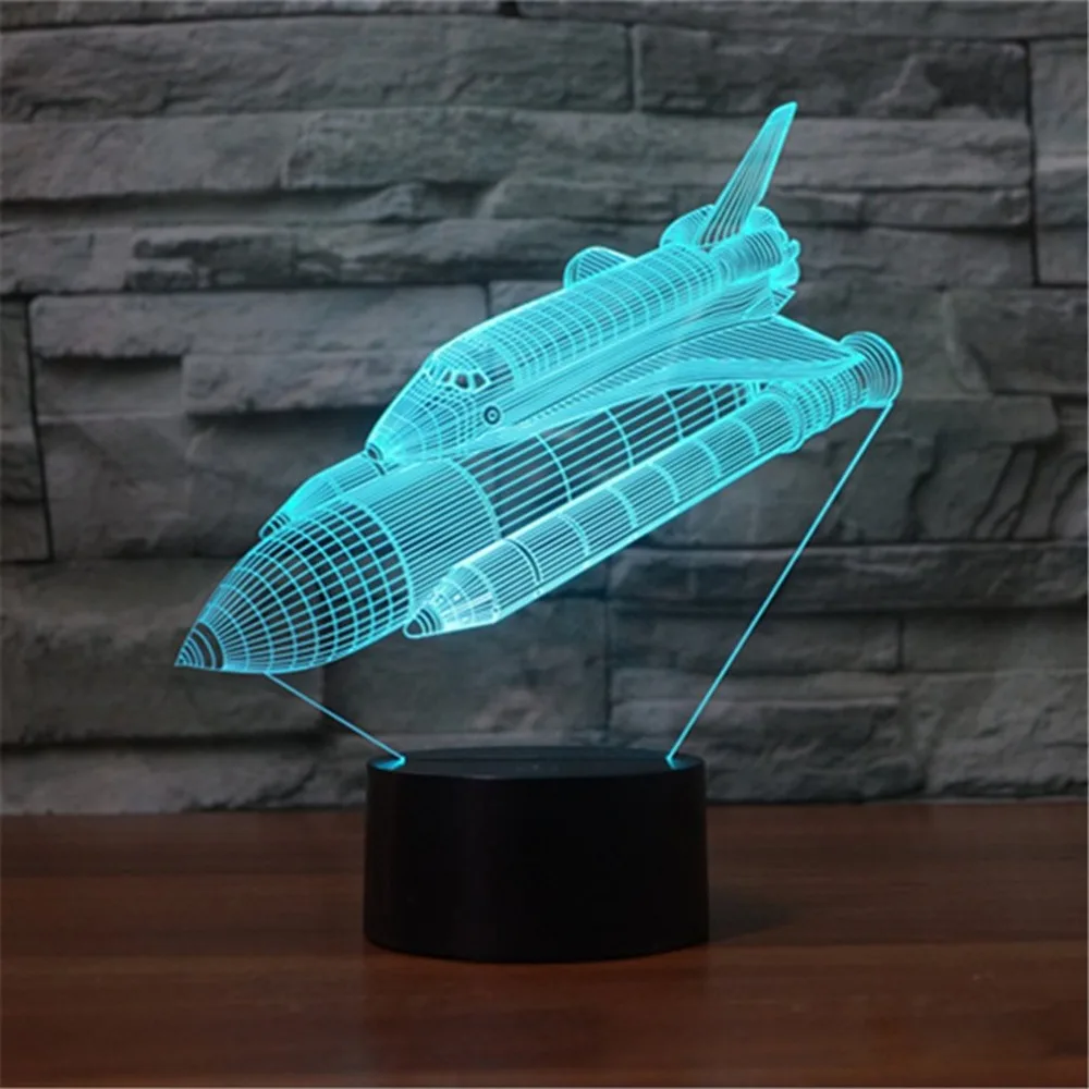 Space Shuttle 23d Light Colorful Led Vision Gift Atmosphere Table Lamp | Лампы и освещение