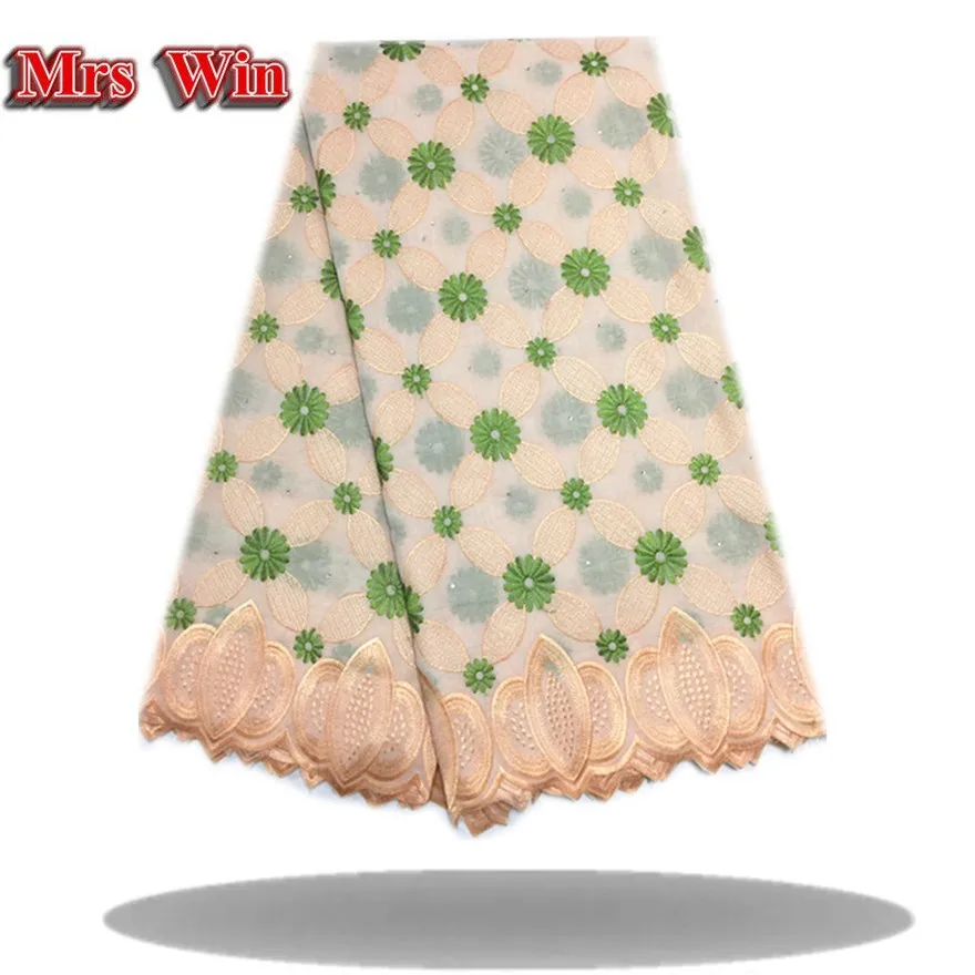 2018 Дубай белый драгоценный камень кружево Высокое качество Африканский тюль