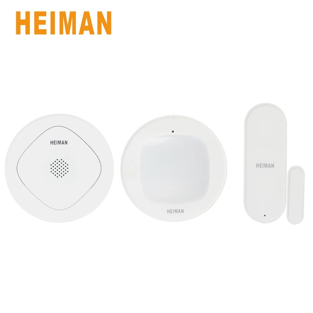 

HEIMAN умный шлюз ZigBee Беспроводной датчик окна двери и умный инфракрасный датчик движения Детектор охранной сигнализации комплект Set-HS301