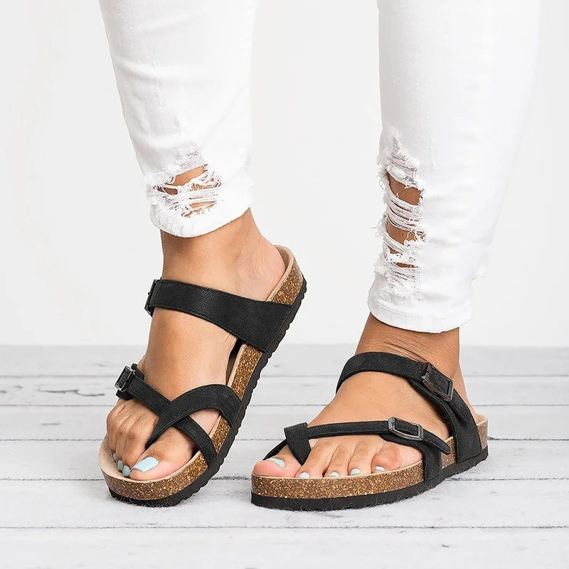 Sandalias mujer/женские летние пляжные сандалии на плоской подошве и низком каблуке