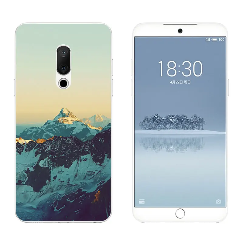 5.46" For Meizu 15 Case Snowflake Printing Soft Silicone Back Phone Cover Ultra Thin Cases for Capa |