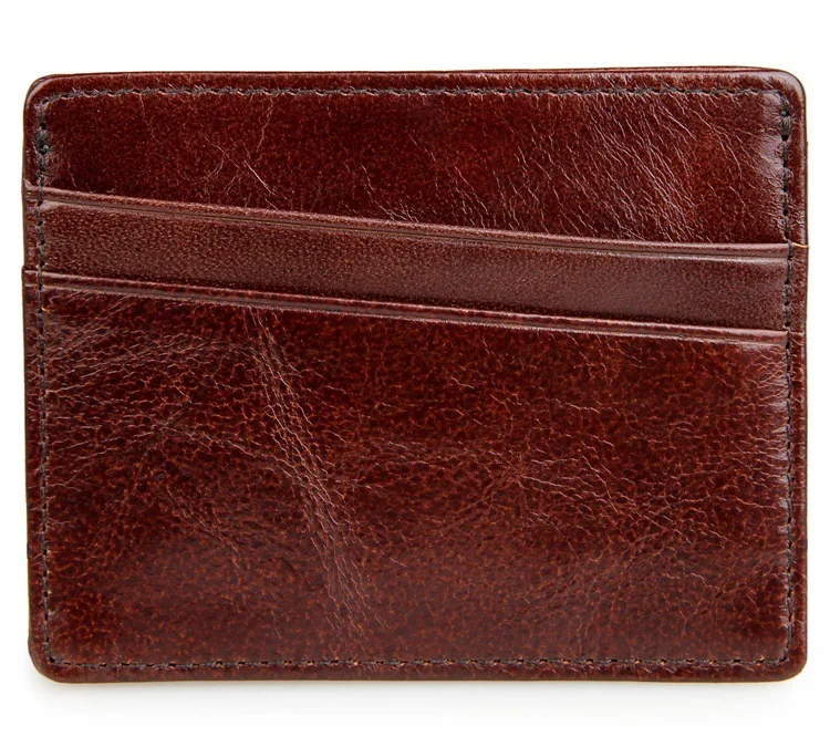 100% натуральная коровья кожа мужской Футляр для карт тонкие кошельки мужчин супер