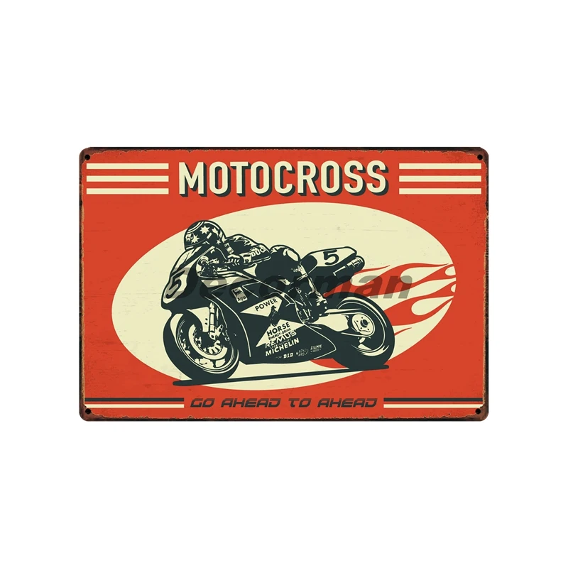 [DecorMan] классические гоночные металлические знаки на заказ оптовая продажа