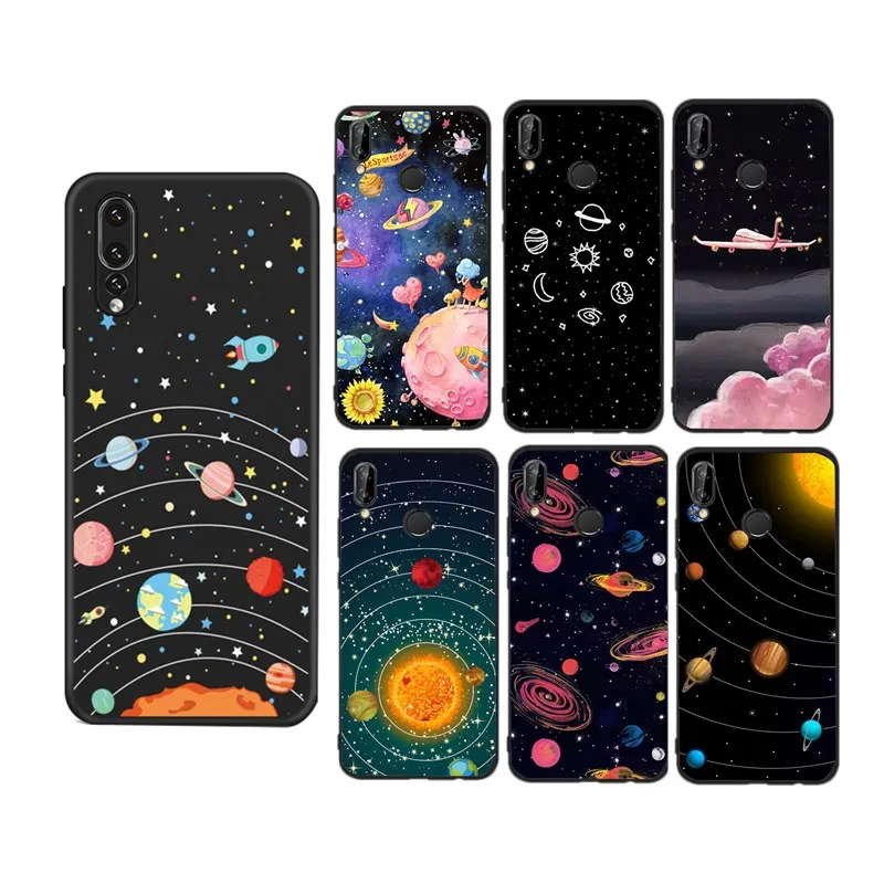 3D Planet Star Soft TPU Edge Case Funda For Huawei Enjoy 5 P9 Lite Mini P20 Mate 10 Luxury Space Phone Capa Shell |