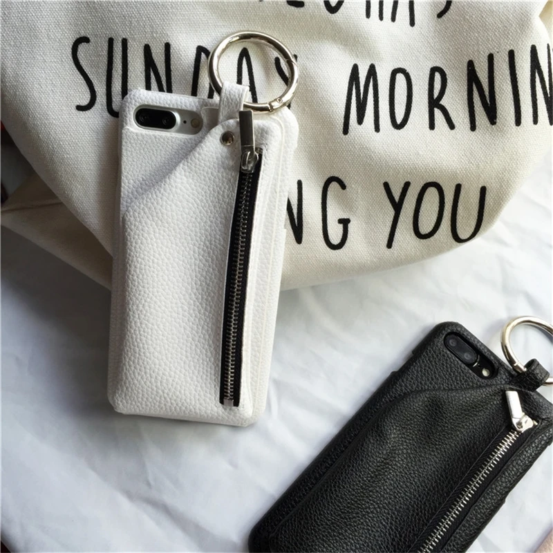 Bonvan чехол для iphone 8 X Case кожаный Luxury молния сумки кошелек смартфон бампер чехол на айфон X 7 6S 6 8 plus плюс сумка кольцо трудно PC задняя крышка случай защиты чехлы на телефон