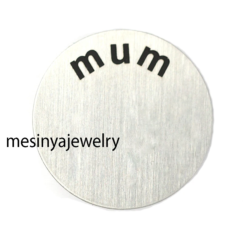 

New arrive large mum plate for 30mm stainless steel floating charm memory living glass locket Xmas gift keepsake