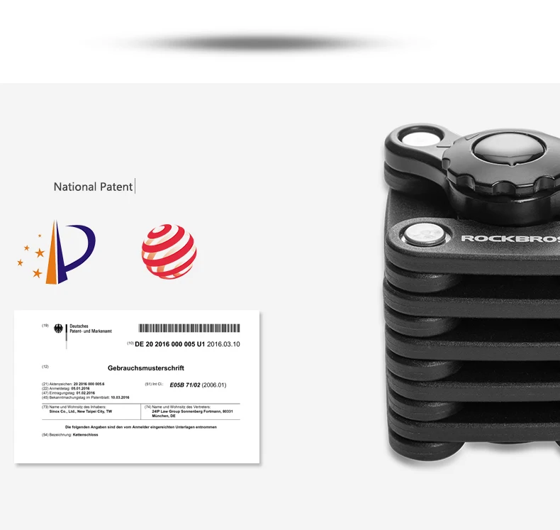 ROCKBROS велосипедный пароль Противоугонный мини-цепной замок портативный высокий уровень безопасности дрель устойчивый ключ складной-замок горный велосипед аксессуар