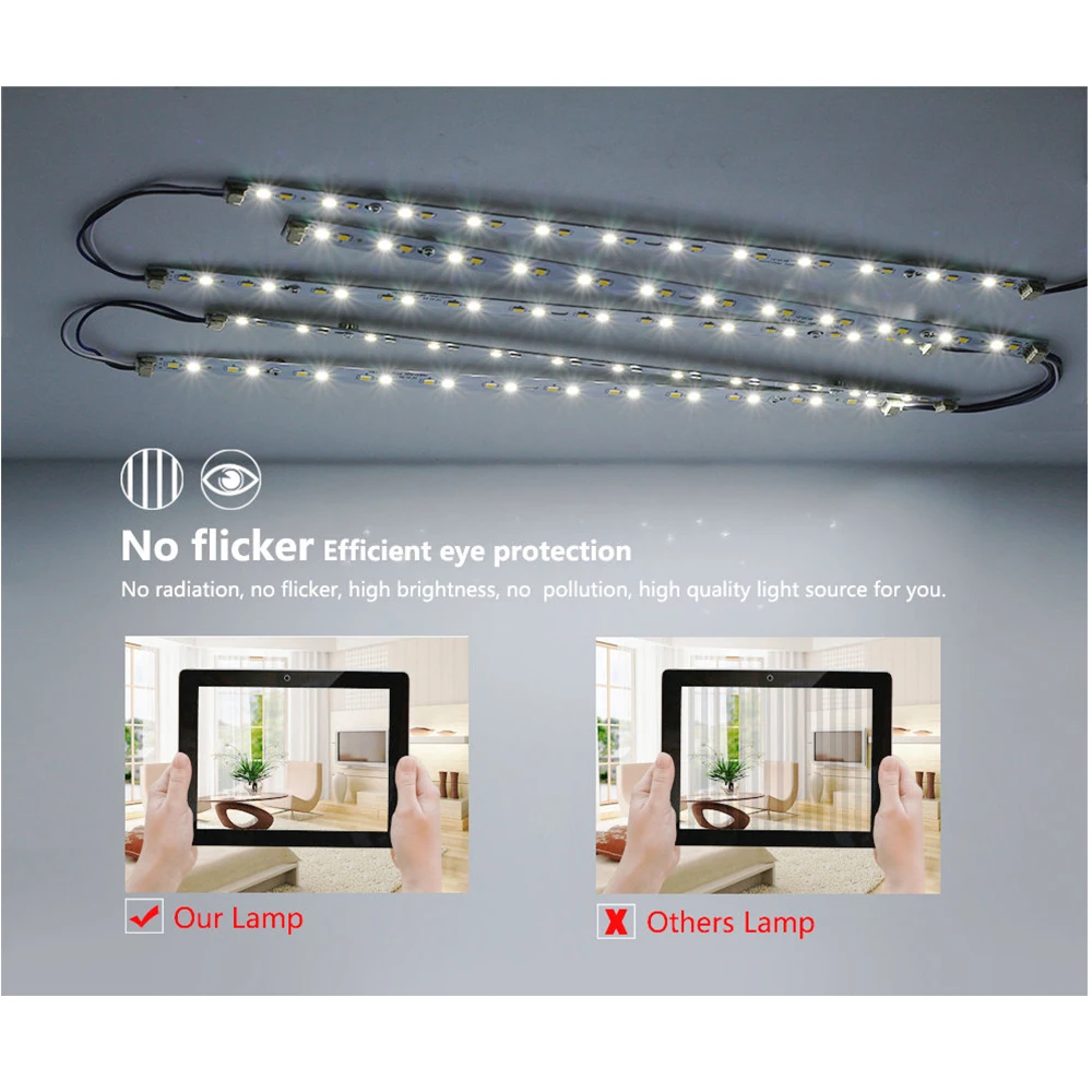 Светодиодный светильник s 5730 SMD светодиодный светильник AC220V двойной цвет потолочный светильник высокая яркость светодиодный светильник источник с драйвером питания+ Магнитный держатель