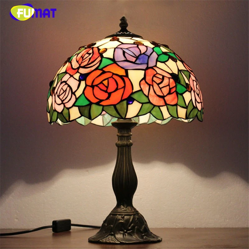 Фумат витражные настольные лампы Современные светодиодные стеклянные
