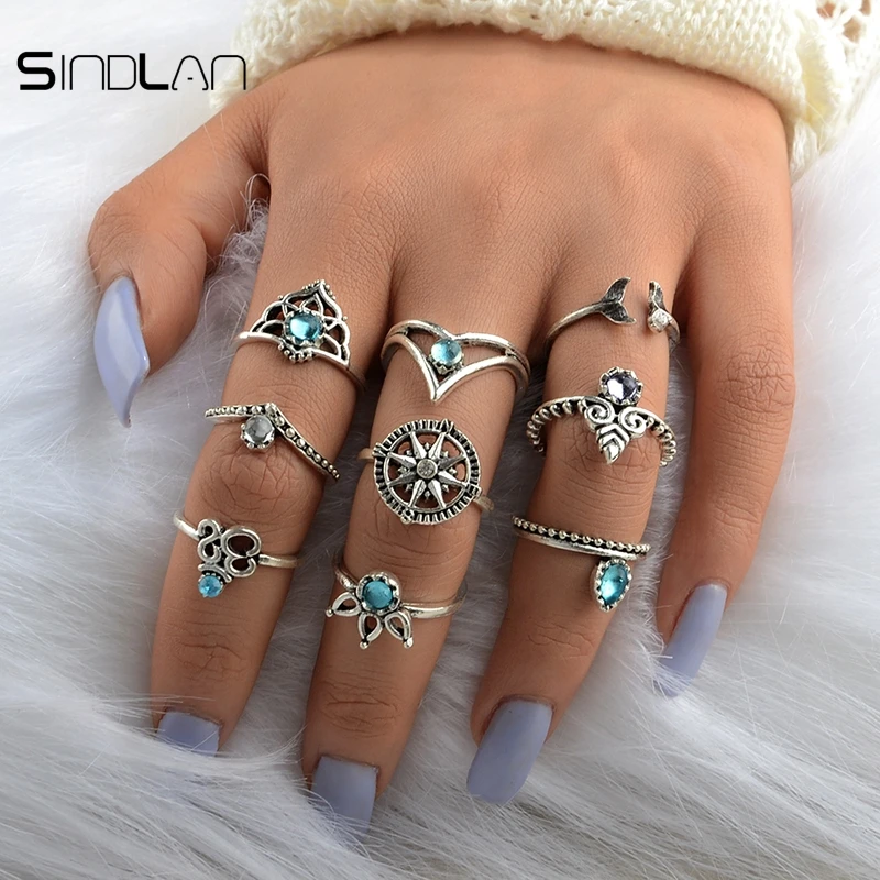 Новинка свадебные украшения 9 шт./компл. богемное винтажное цветное Кристальное