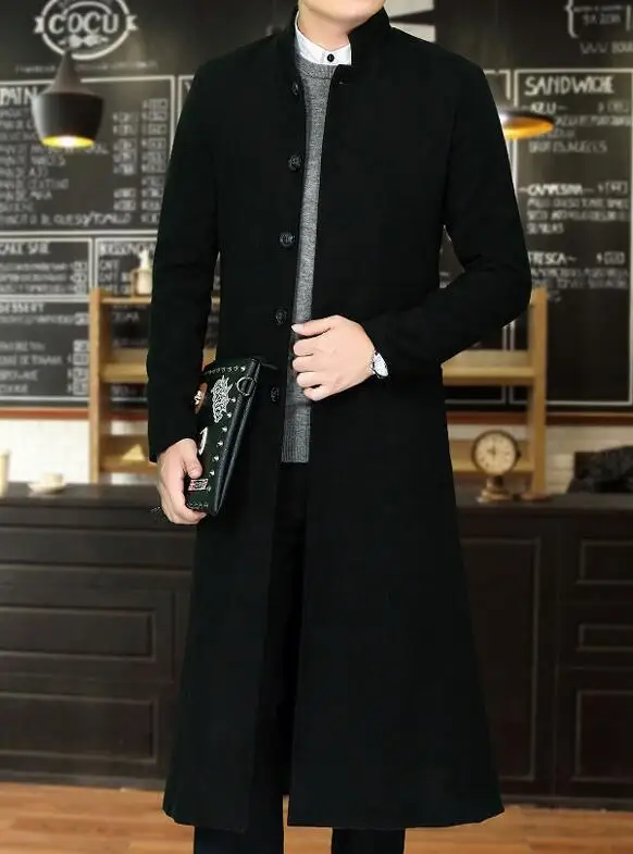 M 4XL популярная/Весенняя Мужская Новая модная супер Длинная модель однобортное
