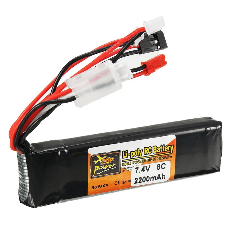 ZOP Power 7 4 В 2200 мАч 8C 2S Lipo батарея JR JST FUBEBA вилка для батарейки передатчика на