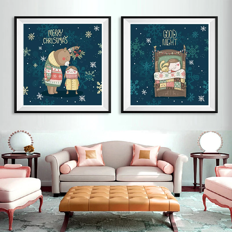 Живопись на холсте Постер мультфильмы современное Скандинавское украшение