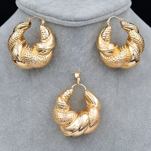 Earrings Pendant Sunny Jewelry женские большие ювелирные наборы колье серьги кулон Романтические геометрические ювелирные изделия для свадьбы медная фурнитура ювелирных изделий - Окраска металла: Earrings Pendant