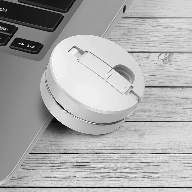 2 в 1 Выдвижной USB кабель Micro usb зарядный кабель для iPhone X 8 samsung Galaxy S9 портативный телефонный кабель для huawei зарядки - Цвет: Белый