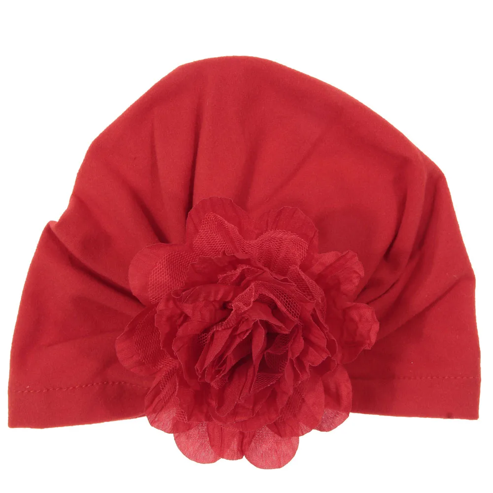 

Nishine 10pcs/lot Soft Turban Hat with Flower Cotton Blend Newborn Caps Beanie Top Knot Kids Photo Props Kids Shower Gift
