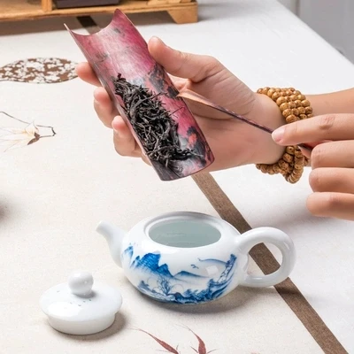 Ручная роспись пейзаж белый фарфор Чайный набор кунг-фу чай Gaiwan Чайник дома