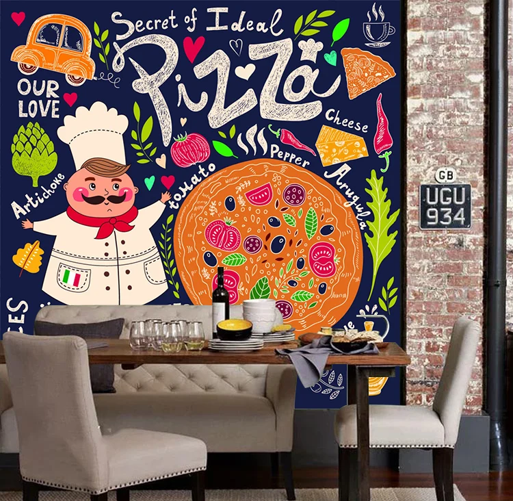 

[Self-Adhesive] 3D Chef Food Cartoon 030 Wall Paper mural Wall Print Decal Wall Murals