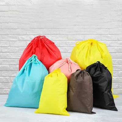

10pcs/lot 6 Sizes Large Multicolour 210D Nylon Waterproof Drawstring Bags Dust Proof Jewelry Package Bags Wholesale