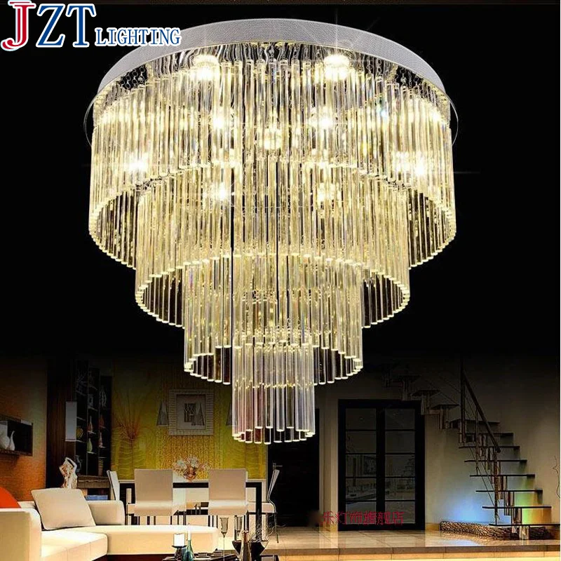 Luxury Crystal Ceiling Lamp Gold Indoor Lighting Living Room Led Round Light Surface Mounted Lights | Освещение