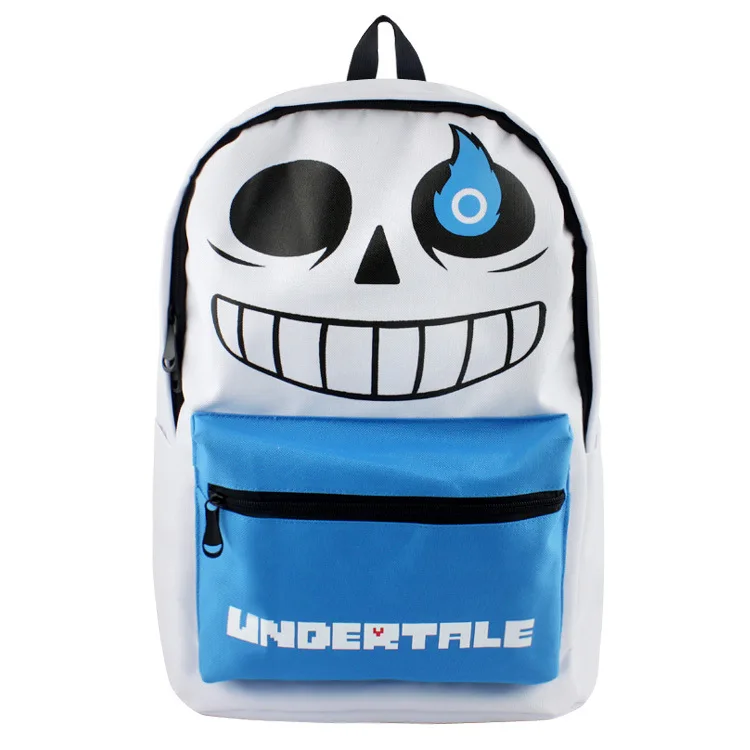 

Undertale Sans Cos COOL SKELETON Cosplay Backpack Black Canvas Knapsack School Bag Anime Printed Ruckpack Student Satchel