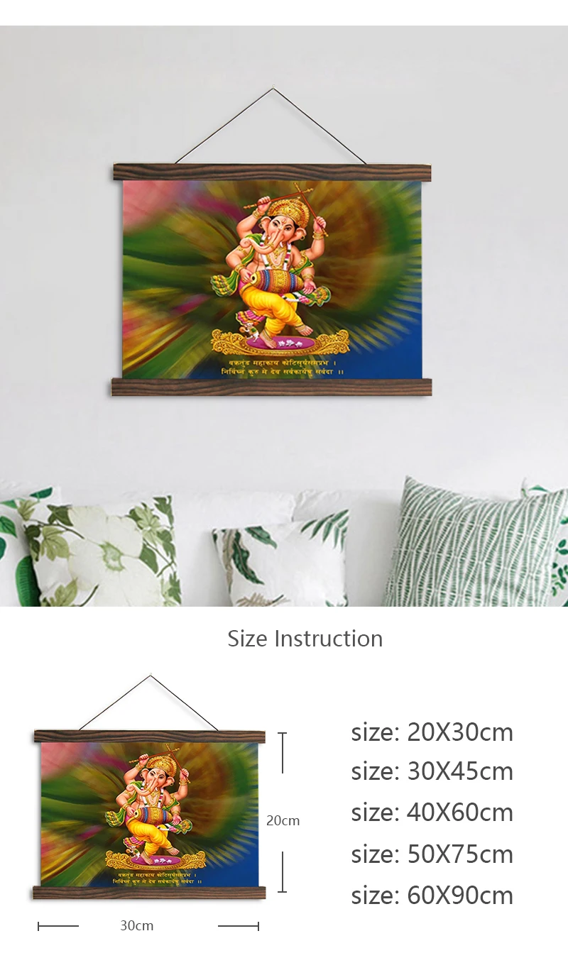 Artryst прокрутка живопись ganesh chaturthi изображения HD Печать на холсте стены искусства