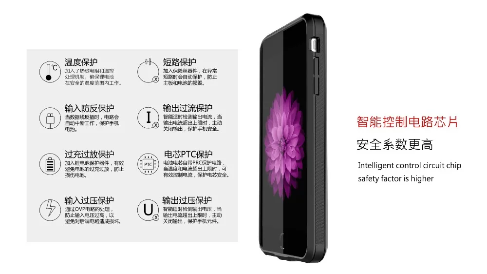 Ультратонкий чехол для зарядки аккумулятора для iphone 6s 8, чехол для мобильного телефона с зажимом для задней панели, чехол для зарядки для iphone 6s 7 8 plus