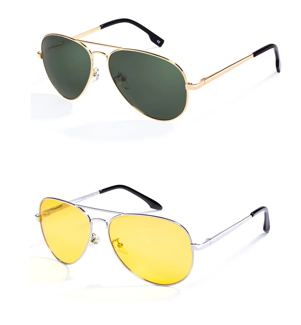 COLOSSEIN солнцезащитные очки мужчины поляризованные классический бренд металлические пилот очки для женщин коричневые линзы мода стиль UV400