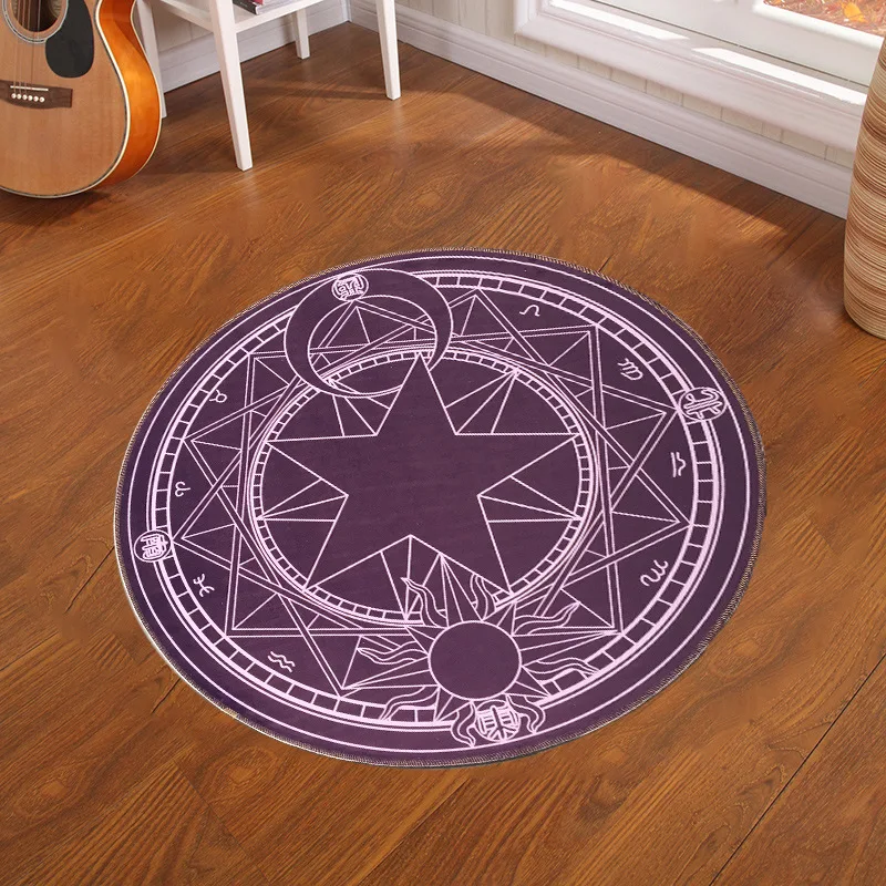 Волшебный круглый ковер Pentacle коврики с принтом для гостиной детский мультяшный