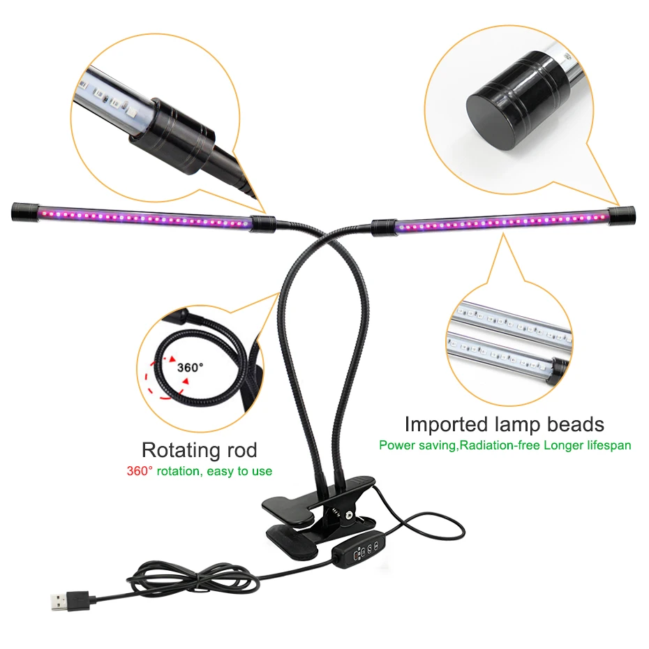 Таймер с регулируемой яркостью Led 20 Вт 110 В 220 в Usb Зарядка светодиодная лампа для