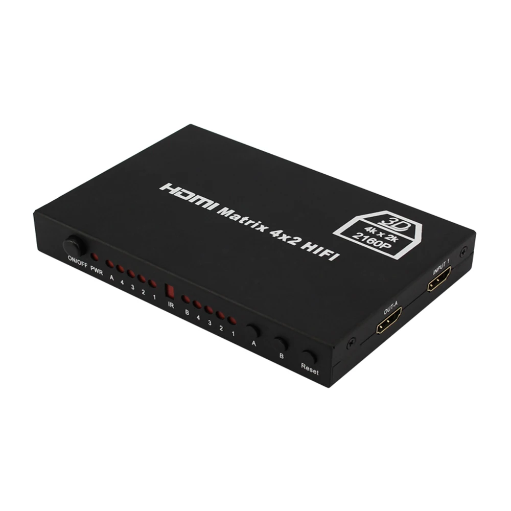 HDMI матрица переключатель четыре в два выхода HD видео сплиттер 4X2 поддержка 4k * 2k