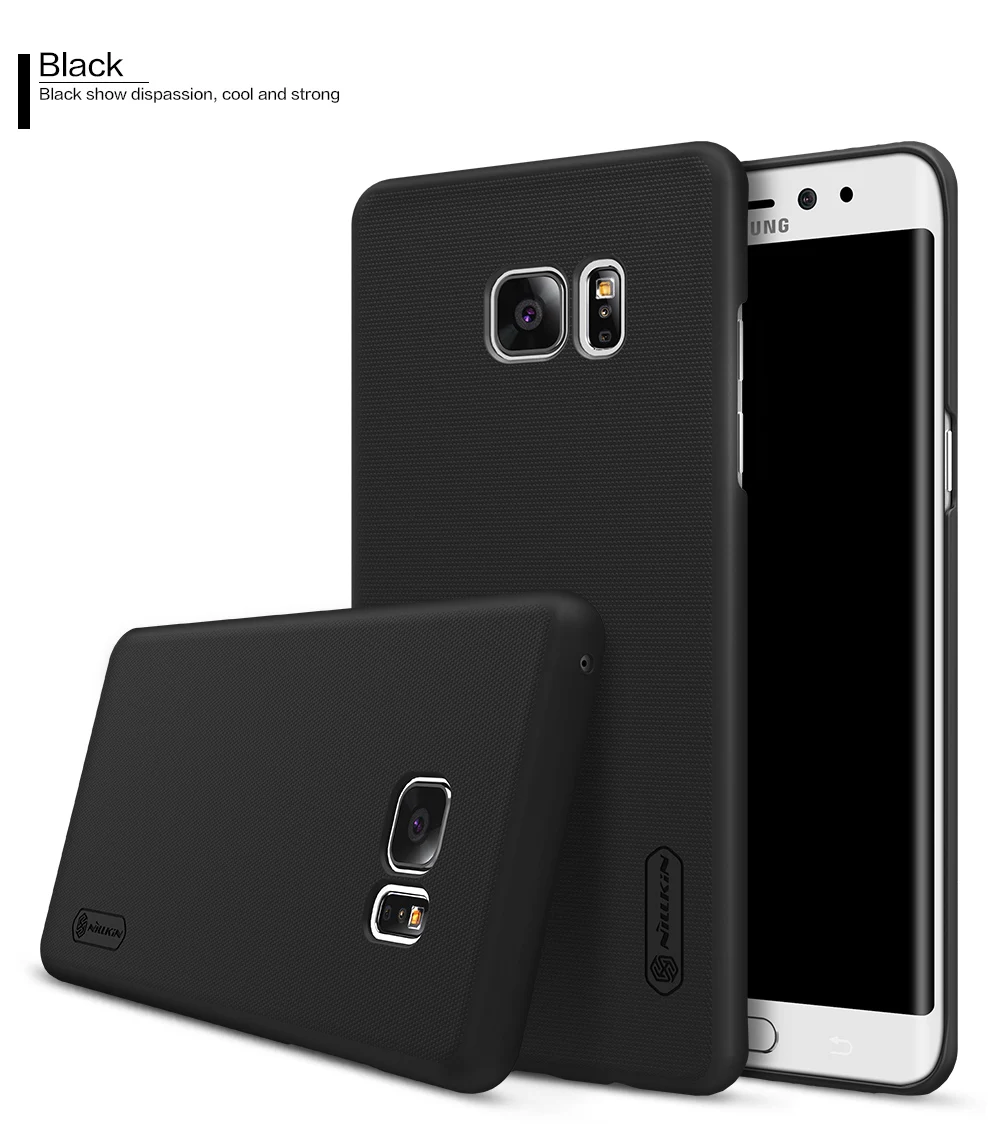 Чехол для samsung Galaxy Note FE(Fan Edition) NILLKIN Super Frosted Shield back cover с подарком - Цвет: Black