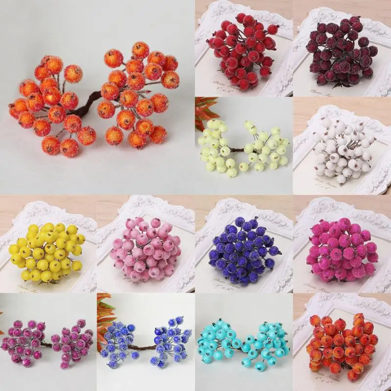 Мини поддельные пены небольшой искусственные ягоды тычинки Cherry фрукты жемчуг