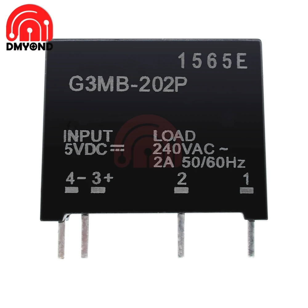 G3MB 202P DC AC 5V плата релейного модуля PCB SSR In Out 240V 2A твердотельное релейное модульное