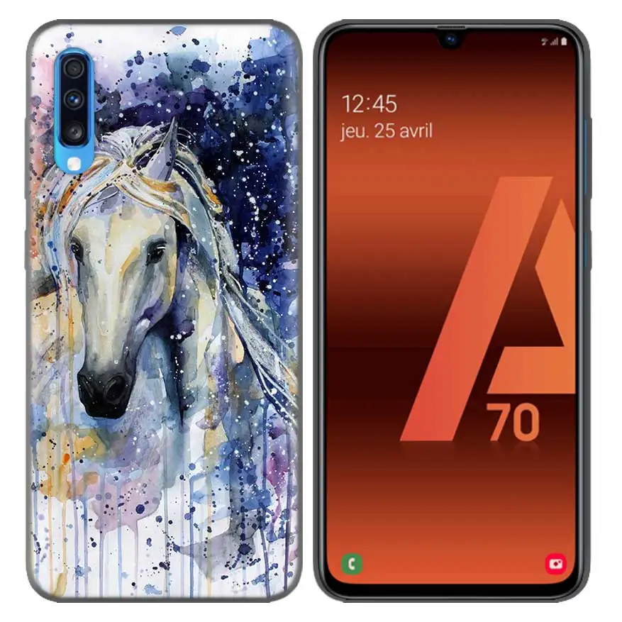 03 Акварель лошадь бегущие лошади узор чехол для samsung Galaxy A10 A20 A30 A40 A50 A60 A70 A80 A20e A6 A8 A7 A9 плюс - Color: 03