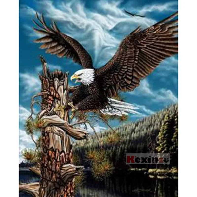 

Full 5D DIY Square Diamond Painting Cross Stitch -Eagle and dead wood- 3d Round Embroidery Mosaic Resin Home Decor Gift WW-78788