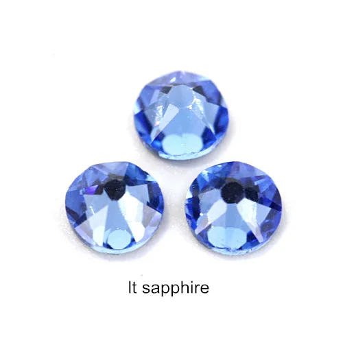 lt sapphire 2088 лучшее качество Кристалл стекло не горячей фиксации Стразы дизайн ногтей Стразы Блеск Стразы с 16 гранями B3412 - Цвет: lt sapphire