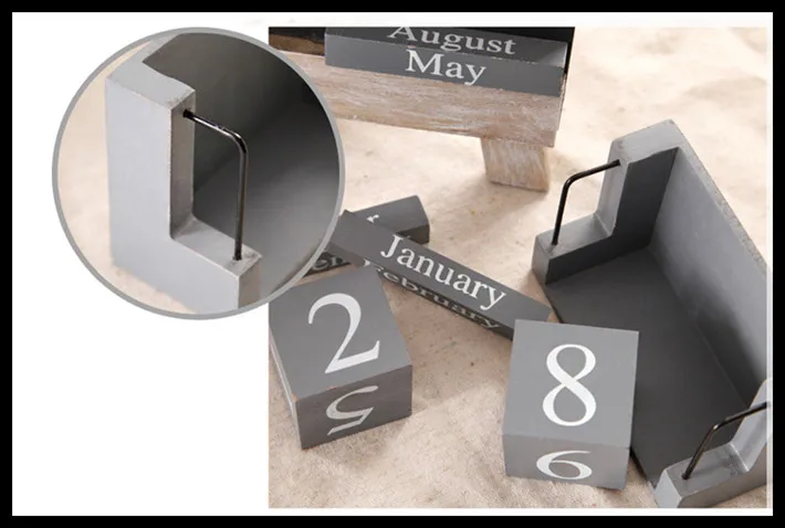 Винтажный деревянный календарь Zakka предметы мебели деревянные буквы домашний